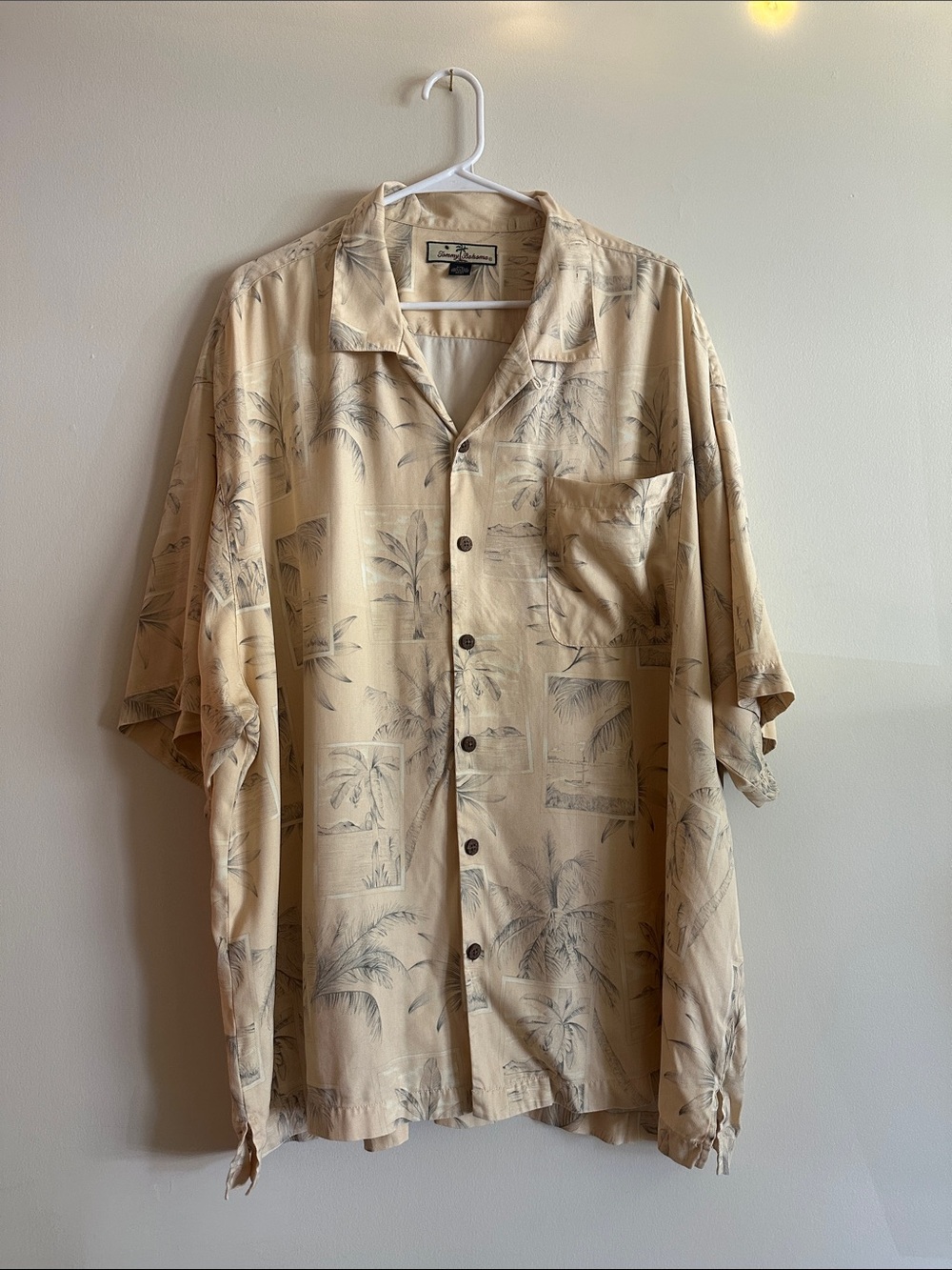 Tommy Bahama Silk Button-Up Shirt in Beige